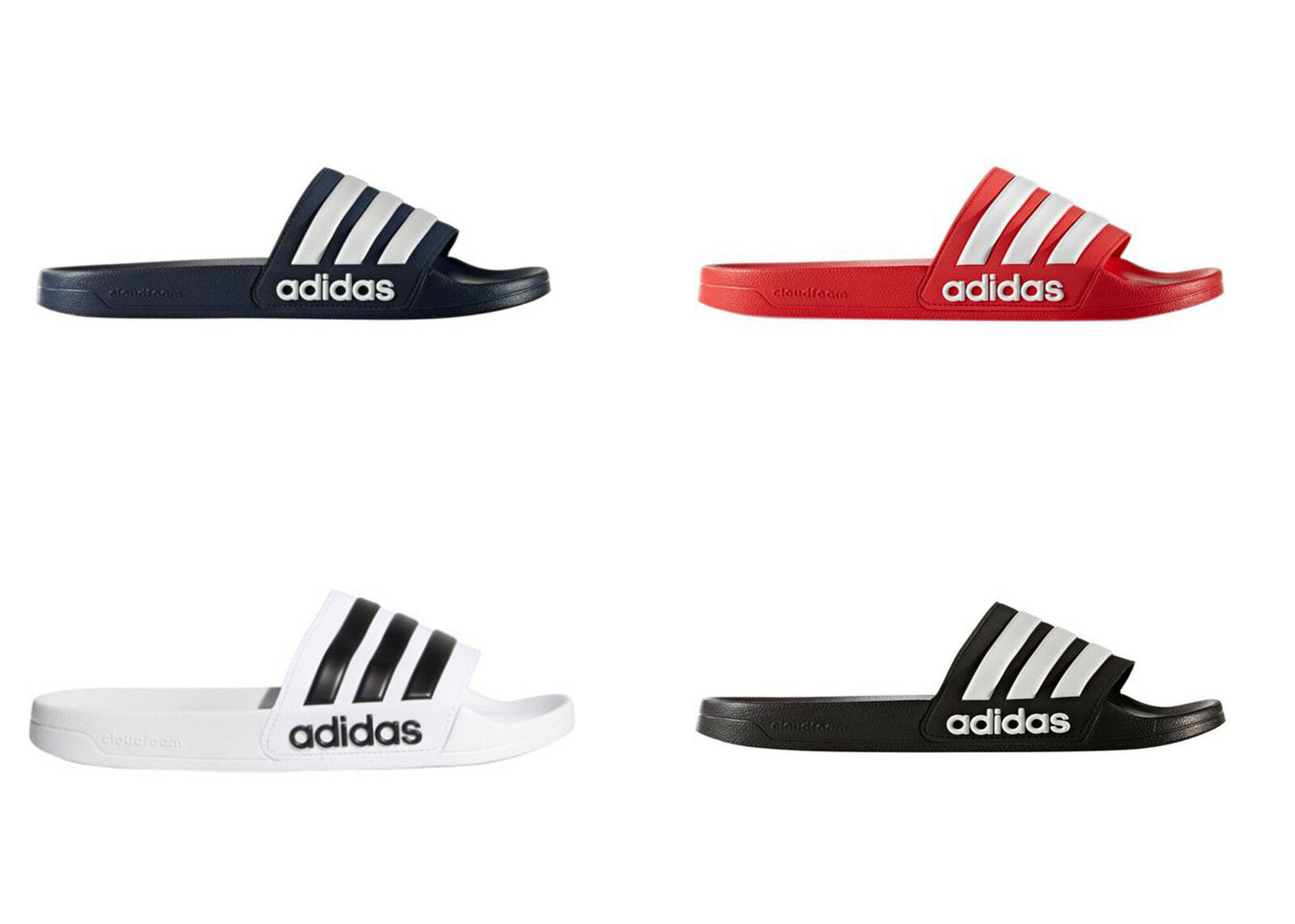 Adidas Men's Adilette Slides / Sandal Shoe Navy Red Black Or White