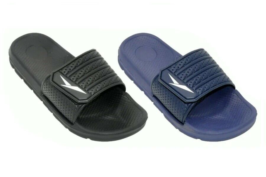 Men's Slip On Sport Slide Sandals Adjustable Flip Flops Slippers Shoes Size 8-13
